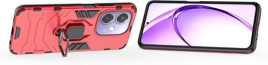 Чехол Iron Ring для OPPO A40m / CPH2669 противоударный бампер с подставкой кольцом Red