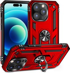 Чехол Shield для Iphone 14 Pro бампер противоударный с подставкой Red