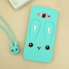 Чехол Funny-Bunny для Samsung Galaxy J7 Neo / J701 Бампер резиновый заяц Голубой