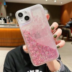 Чехол Glitter для Iphone 13 бампер жидкий блеск розовый