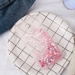 Чехол Glitter для Meizu MX6 Бампер Жидкий блеск сердце розовый УЦЕНКА