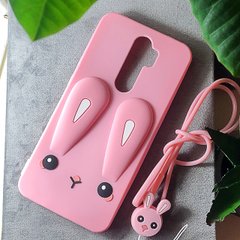 Чохол Funny-Bunny для Xiaomi Redmi Note 8 Pro бампер гумовий заєць Рожевий