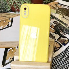 Чехол Color-Glass для Iphone XS бампер с защитой камер Yellow