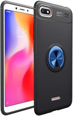 Чехол TPU Ring для Xiaomi Redmi 6A бампер оригинальный с кольцом Black-Blue