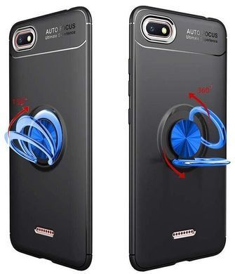 Чехол TPU Ring для Xiaomi Redmi 6A бампер оригинальный с кольцом Black-Blue