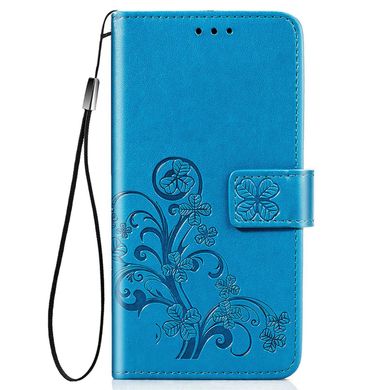 Чехол Clover для Xiaomi Redmi Note 10 / Note 10s книжка кожа PU с визитницей голубой