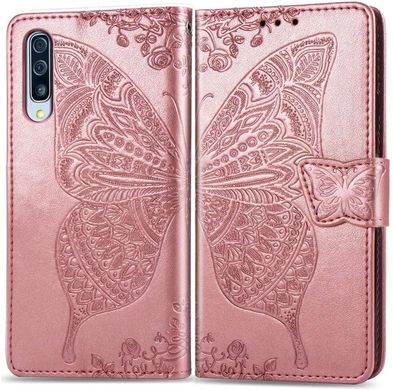 Чохол Butterfly для Samsung A50 2019 / A505F книжка шкіра PU рожевий