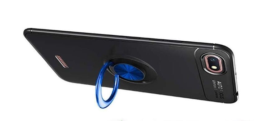 Чехол TPU Ring для Xiaomi Redmi 6A бампер оригинальный с кольцом Black-Blue