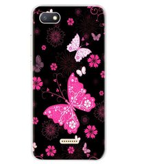 Чехол Print для Xiaomi Redmi 6A силиконовый бампер Butterflies Pink