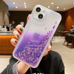 Чехол Glitter для Iphone 13 бампер жидкий блеск фиолетовый