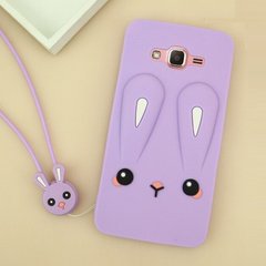 Чехол Funny-Bunny для Samsung Galaxy J7 Neo / J701 Бампер резиновый заяц Сиреневый