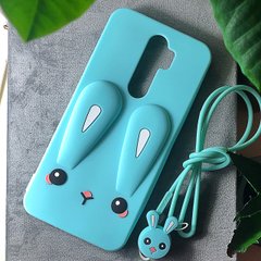 Чохол Funny-Bunny для Xiaomi Redmi Note 8 Pro бампер гумовий заєць Блакитний
