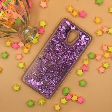 Чехол Glitter для Meizu M3 Note Бампер Жидкий блеск фиолетовый