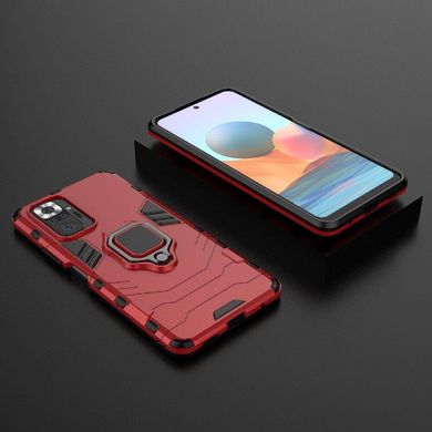 Чохол Iron Ring для Xiaomi Redmi Note 10 Pro протиударний бампер з підставкою Red
