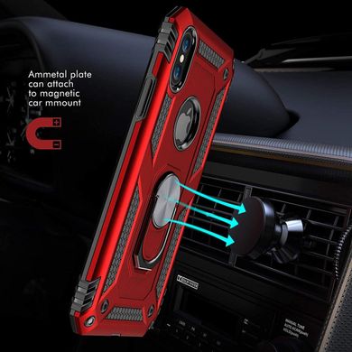 Чехол Shield для Iphone XS Max бампер противоударный с подставкой Red
