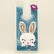 Чехол Glitter для Xiaomi Redmi 8A бампер жидкий блеск Заяц Синий