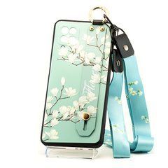 Чохол Lanyard для Samsung Galaxy M12 2021 / M127 бампер з ремінцем Cyan