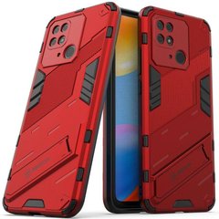 Чехол Bibercas Iron для Xiaomi Redmi 10C бампер противоударный с подставкой Red