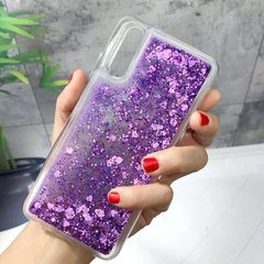 Чехол Glitter для Samsung Galaxy A30S / A307 бампер Жидкий блеск Фиолетовый