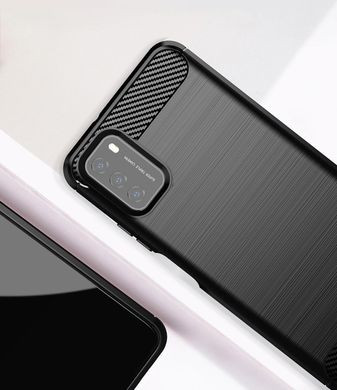 Чохол Carbon для Xiaomi Poco M3 бампер оригінальний Black