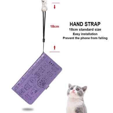 Чехол Embossed Cat and Dog для Xiaomi Redmi 10A книжка кожа PU с визитницей фиолетовый