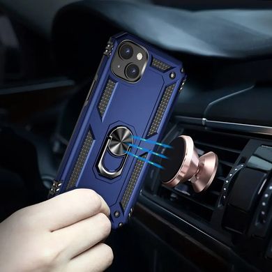 Чехол Shield для Iphone 13 бампер противоударный с подставкой Dark-Blue