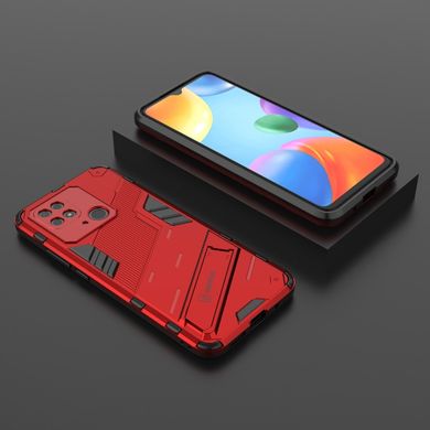 Чехол Bibercas Iron для Xiaomi Redmi 10C бампер противоударный с подставкой Red