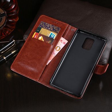 Чохол Idewei для Xiaomi Redmi Note 9S книжка шкіра PU коричневий