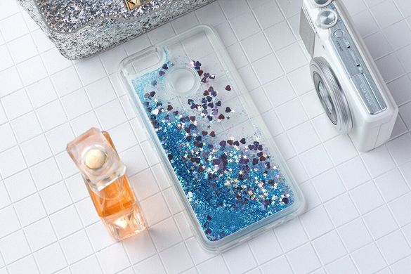 Чехол Glitter для Xiaomi Mi A1 / Mi 5x Бампер Жидкий блеск синий