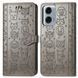 Чехол Embossed Cat and Dog для Motorola Moto G04s книжка кожа PU с визитницей серый