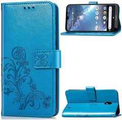 Чехол Clover для Nokia 2.2 книжка с визитницей кожа PU голубой