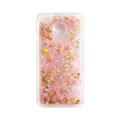 Чехол Glitter для Xiaomi Redmi 4x / 4х Pro Бампер Жидкий блеск звезды розовый УЦЕНКА