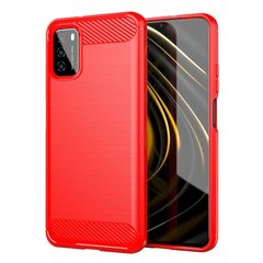 Чехол Carbon для Xiaomi Poco M3 бампер оригинальный Red