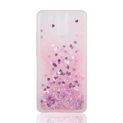Чехол Glitter для Xiaomi Redmi 8A Бампер Жидкий блеск Сердце Розовый УЦЕНКА