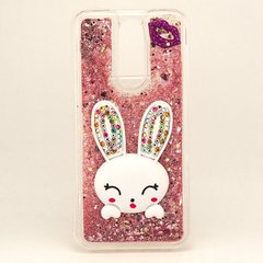 Чохол Glitter для Xiaomi Redmi 8A бампер рідкий блиск Заєць Рожевий