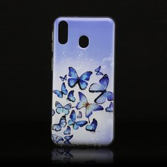 Чехол Print для Samsung Galaxy M20 силиконовый бампер Butterflies Blue