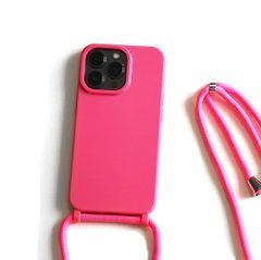 Чохол Crossbody Саѕе для Iphone Pro 13 бампер зі шнурком Hot Pink