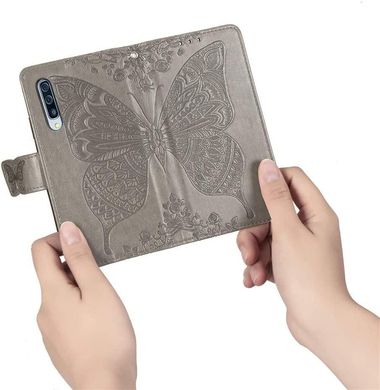 Чехол Butterfly для Samsung A50 2019 / A505F книжка кожа PU серый