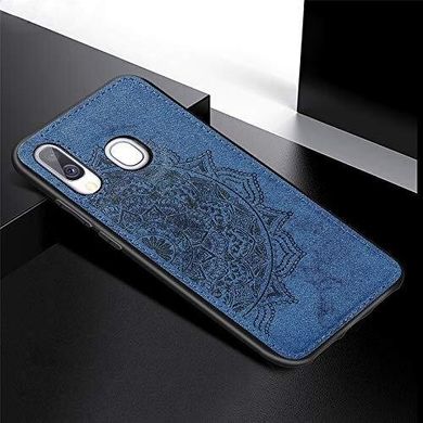 Чехол Embossed для Samsung A40 2019 / A405F бампер накладка тканевый синий