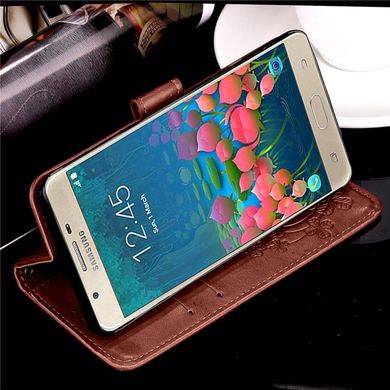 Чехол Clover для Samsung Galaxy A7 2017 / A720 книжка с узором кожа PU коричневый