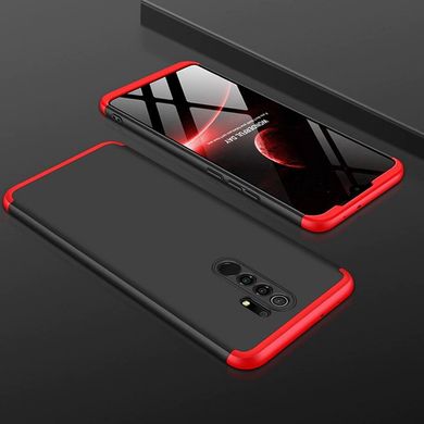 Чехол GKK 360 для Xiaomi Redmi 9 бампер противоударный Black-Red