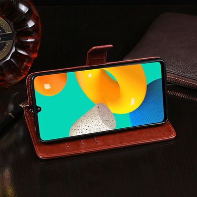 Чехол Idewei для Samsung Galaxy A22 / A225 книжка кожа PU с визитницей коричневый