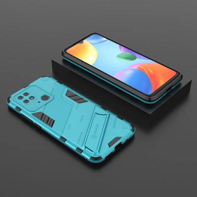 Чехол Bibercas Iron для Xiaomi Redmi 10C бампер противоударный с подставкой Blue
