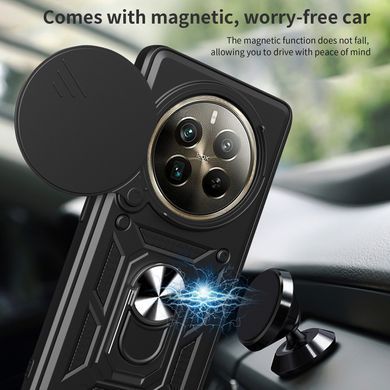 Чехол Hide Shield для Realme 12 Plus 5G / RMX3867 бампер противоударный с подставкой кольцом Black