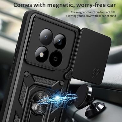 Чехол Hide Shield для Xiaomi Redmi Note 15 Pro 4G бампер противоударный с подставкой кольцом Black