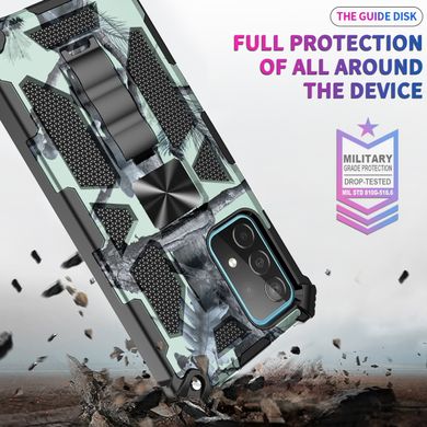 Чехол Military Shield для Samsung Galaxy A52 / A525 бампер противоударный с подставкой Turquoise
