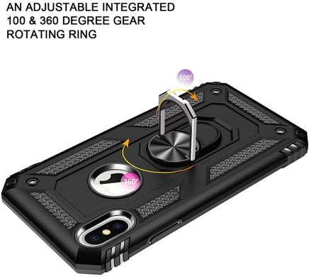 Чехол Shield для Iphone XS Max бампер противоударный с подставкой Black