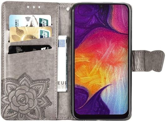 Чохол Butterfly для Samsung A50 2019 / A505F книжка шкіра PU сірий